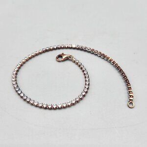 Sterling Silver Plated Rhinestone Tennis Bracelet Italy